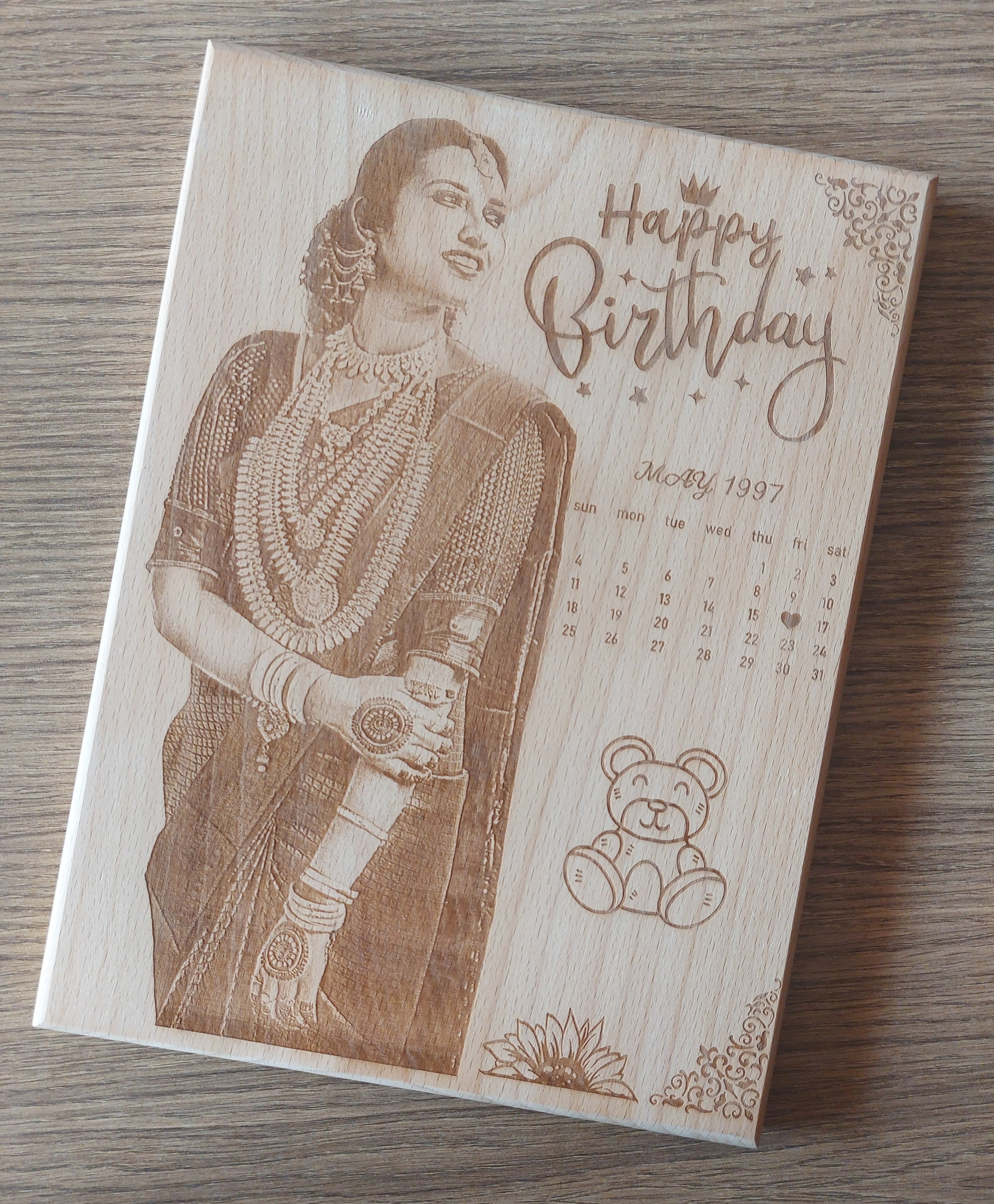 Personalized Laser Engraved Wooden Photo Frame