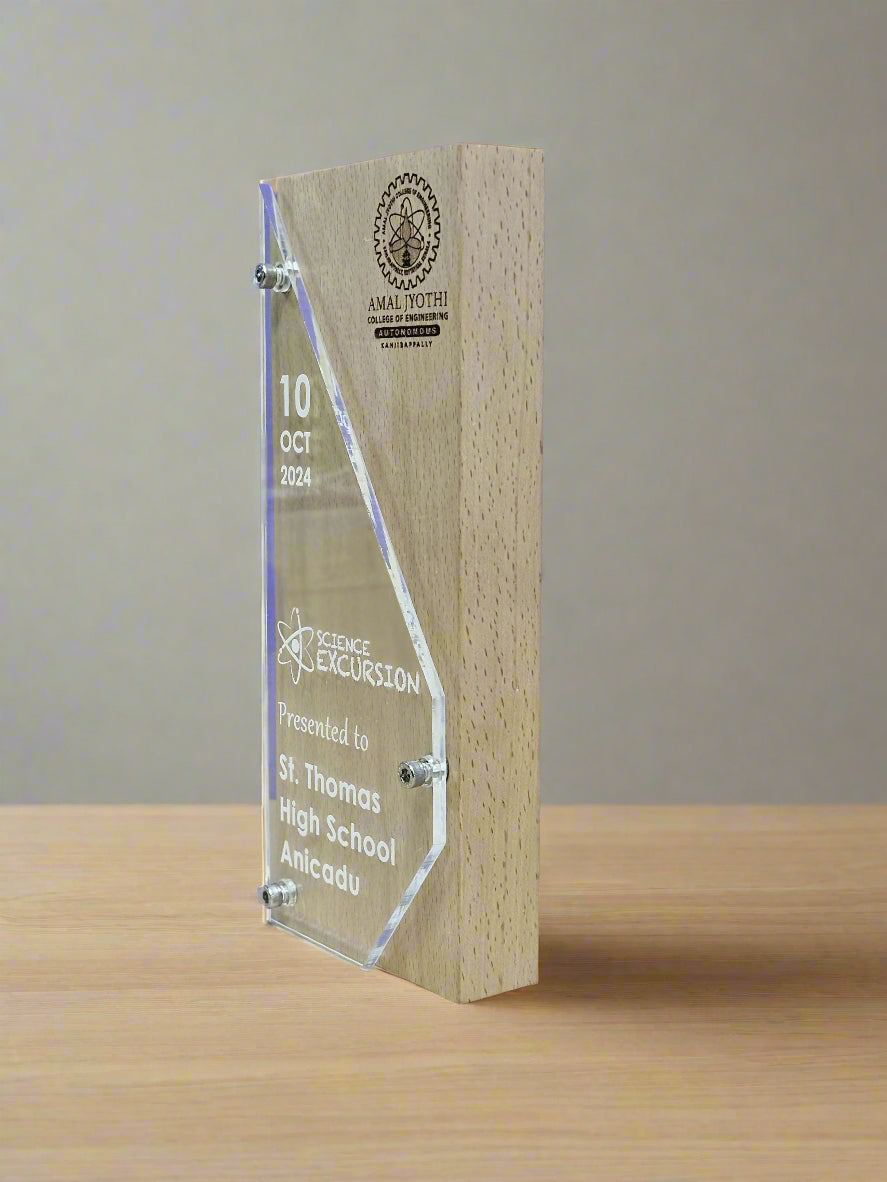 Classic Rectangular Wooden Plaque Memento (250mm x 100mm)