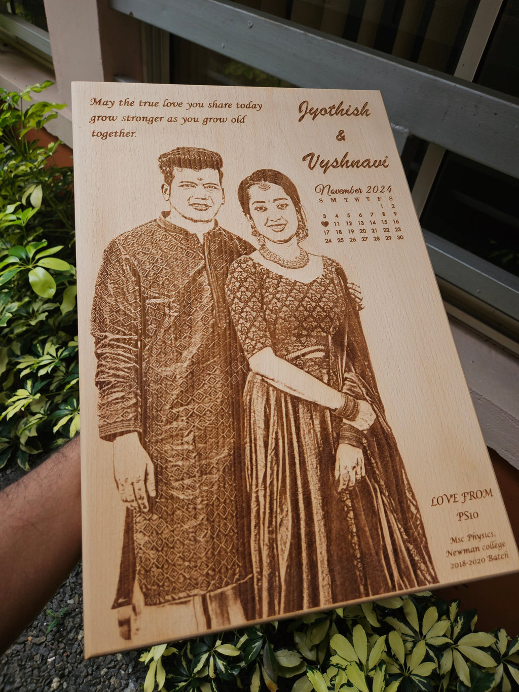 Personalized Laser Engraved Wooden Photo Frame