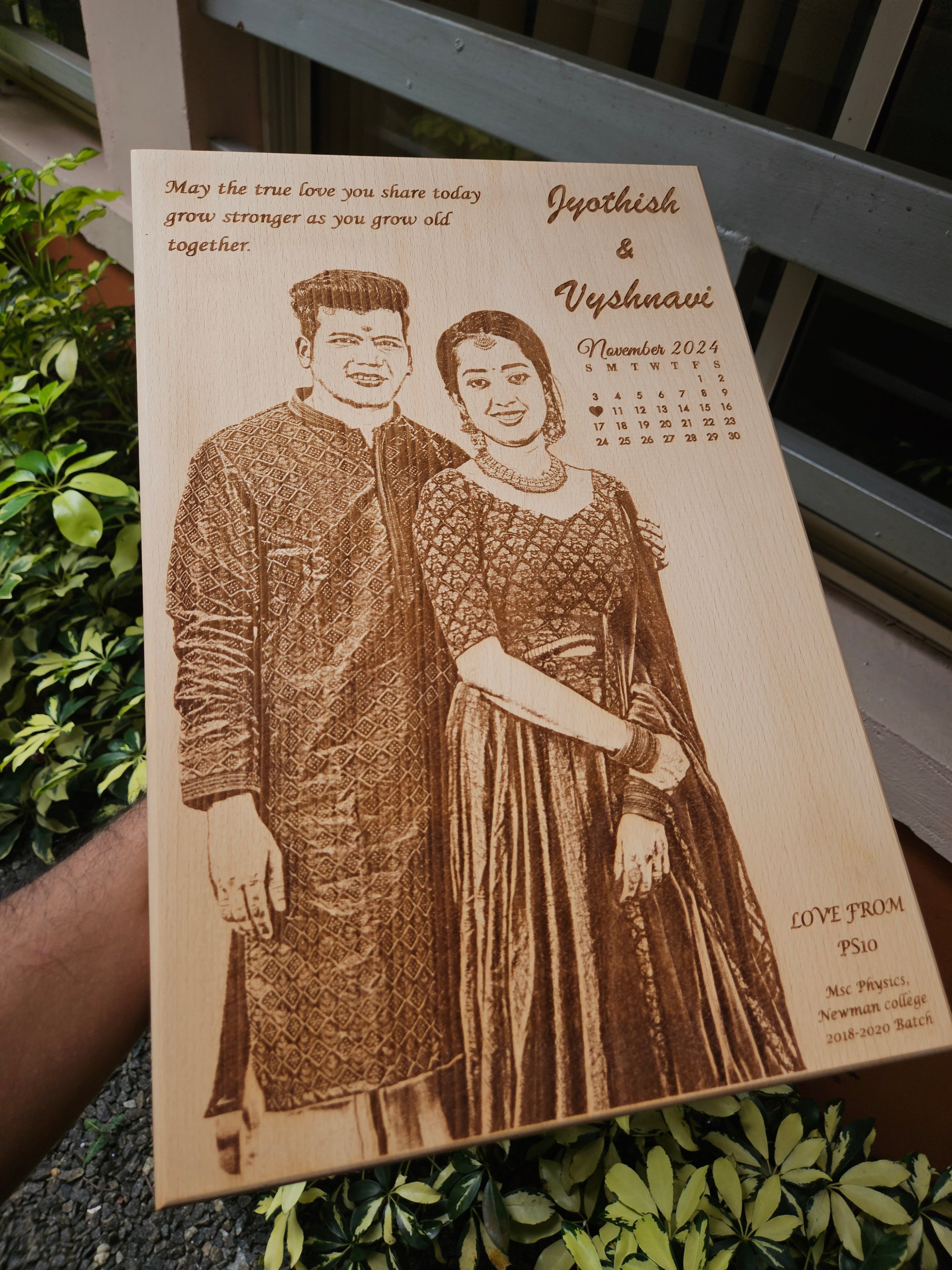 Personalized Laser Engraved Wooden Photo Frame