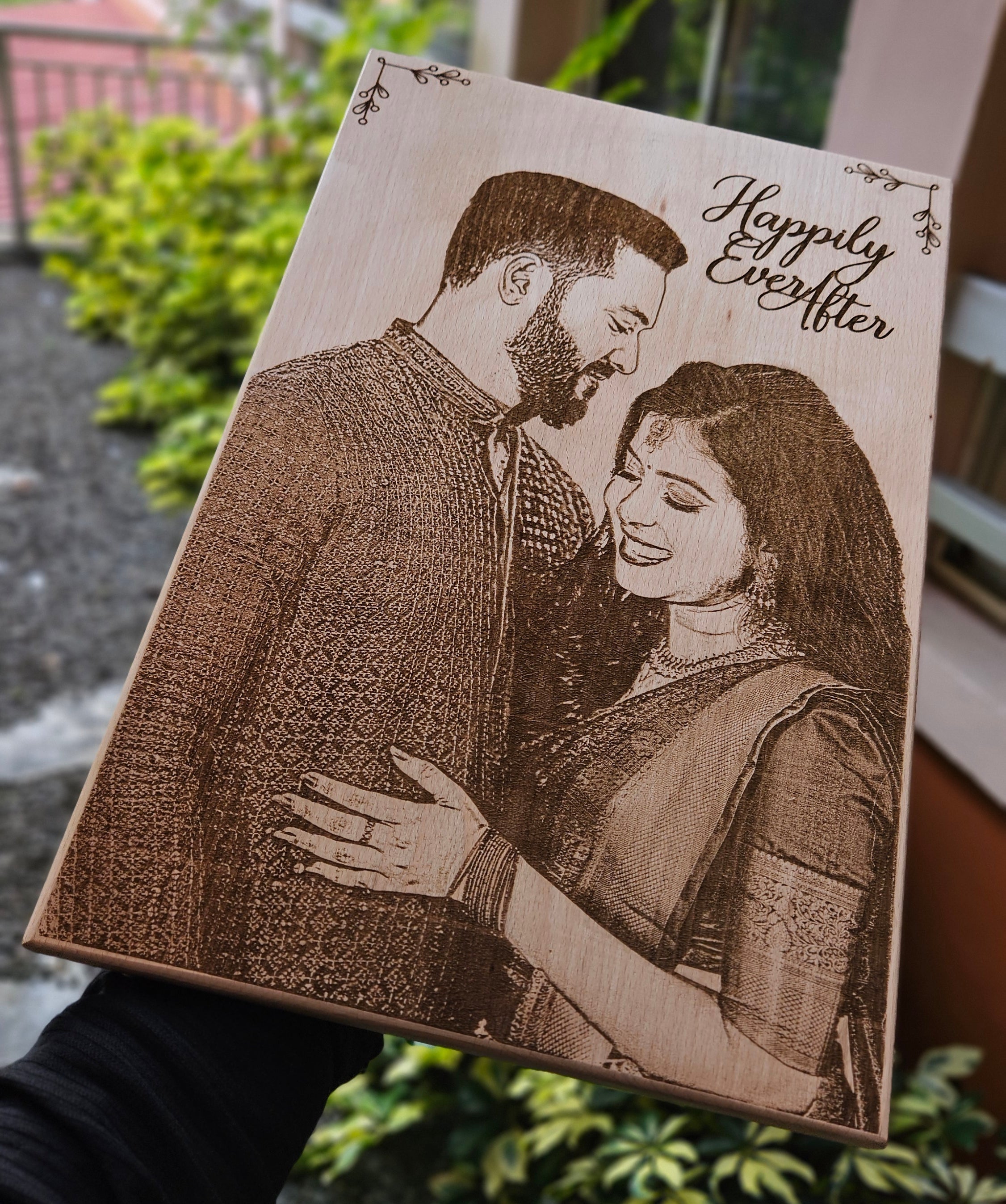 Personalized Laser Engraved Wooden Photo Frame