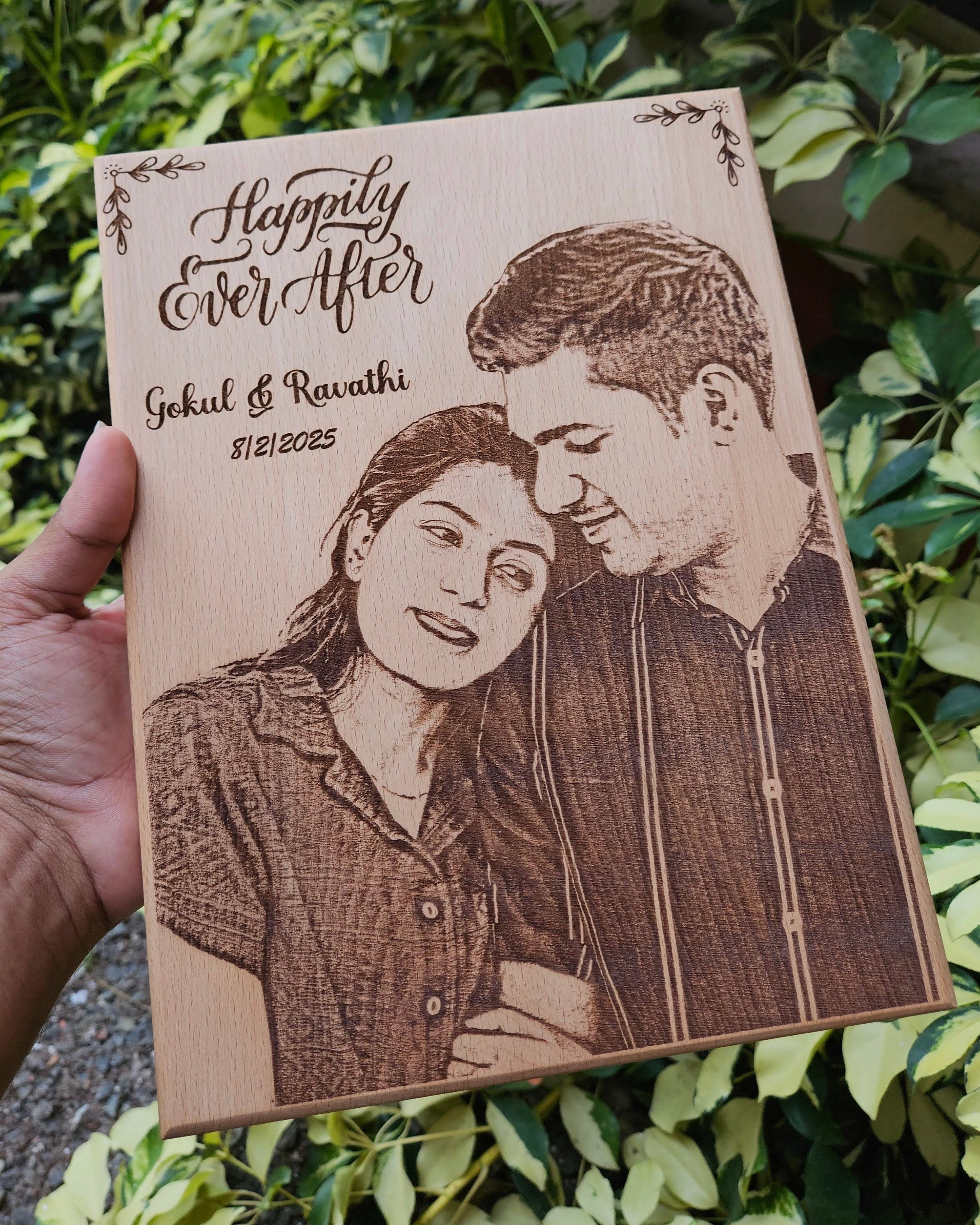 Personalized Laser Engraved Wooden Photo Frame