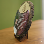 8" Wood Slice & Acrylic Institutional Memento