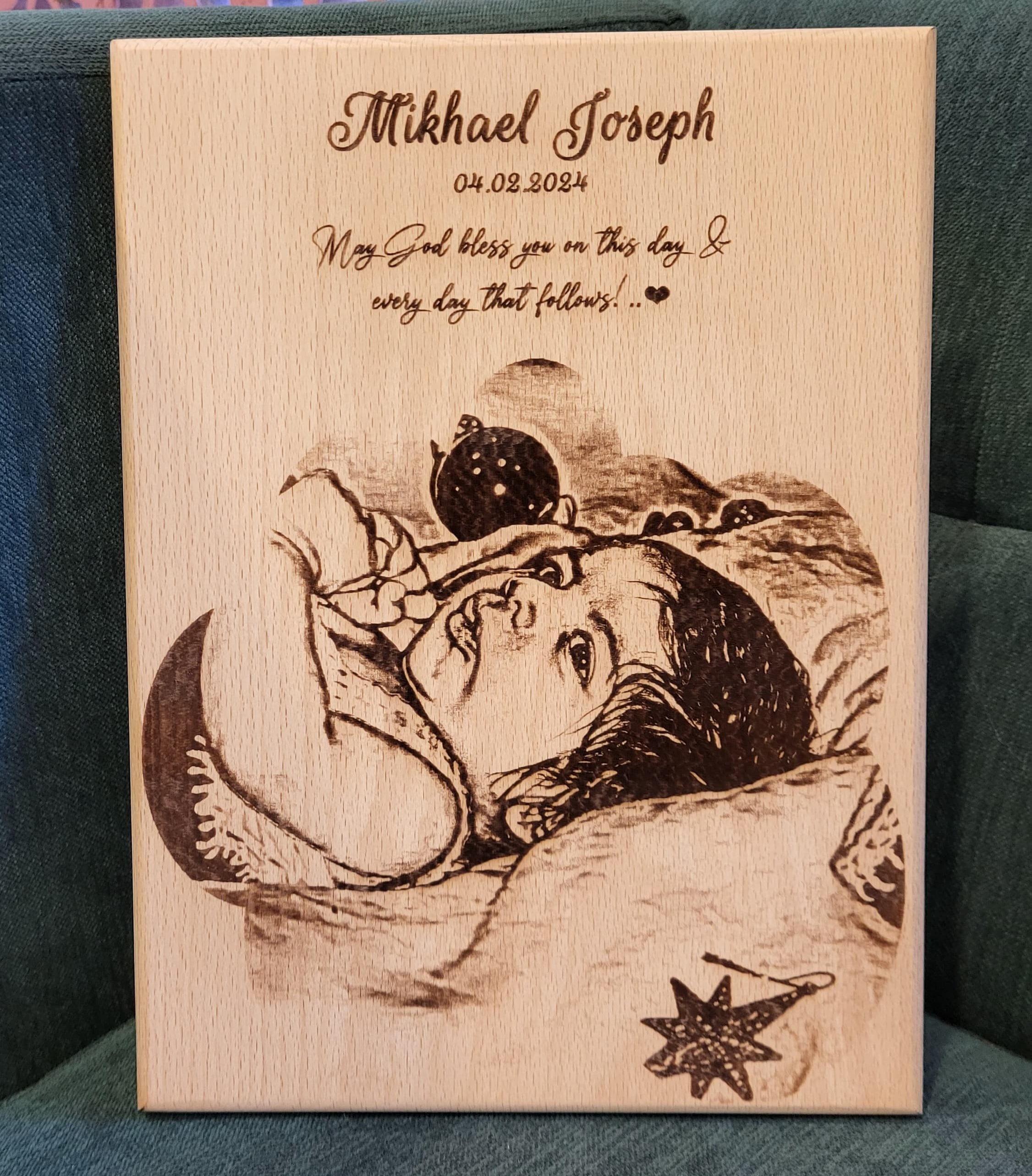 Personalized Laser Engraved Wooden Photo Frame