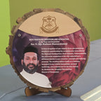 Personalized 8" Wood Slice & Acrylic Memento