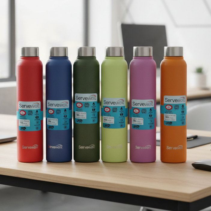 Personalized Servewell Stainless Steel Bottle – 600ml (Laser Engraved)