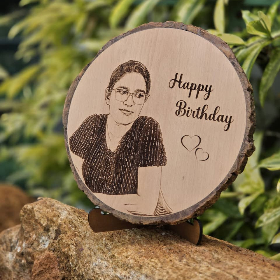 Personalized Round Laser Engraved Wooden Plaque
