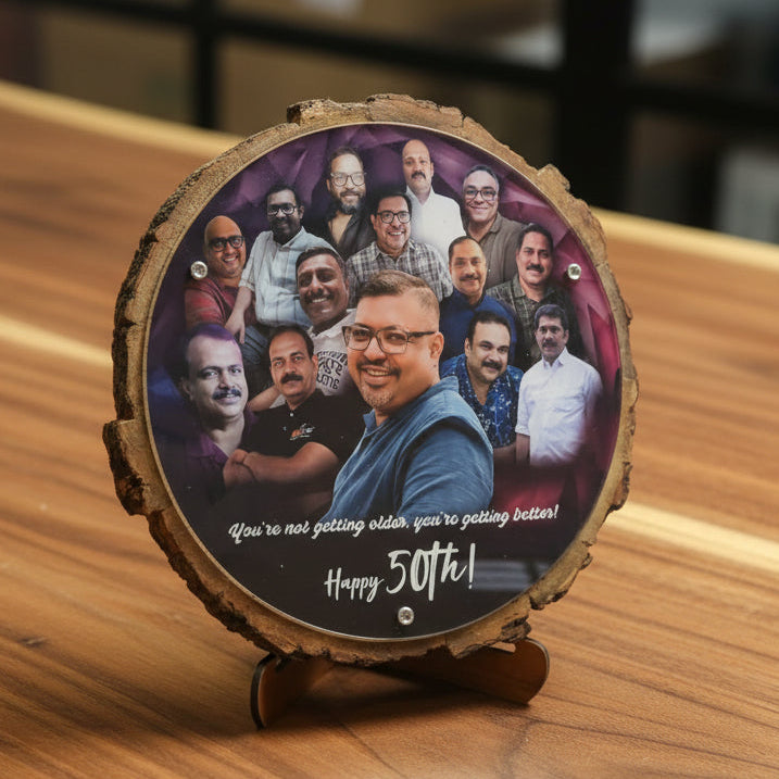 Natural Wood & Acrylic Photo Memento 8"