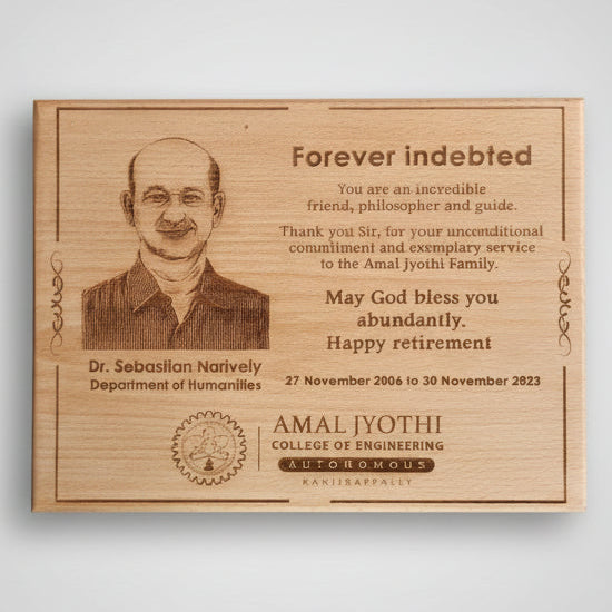 Laser Engraved Wooden Frame Memento