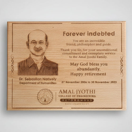 Laser Engraved Wooden Frame Memento